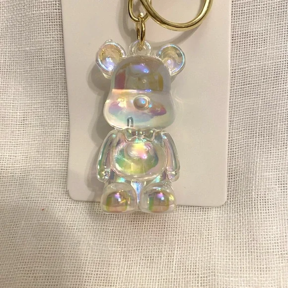 Iridescent Teddy Bear Keychain/Bag Charm | Add some fun to your bag or backpack - Picture 4 of 10